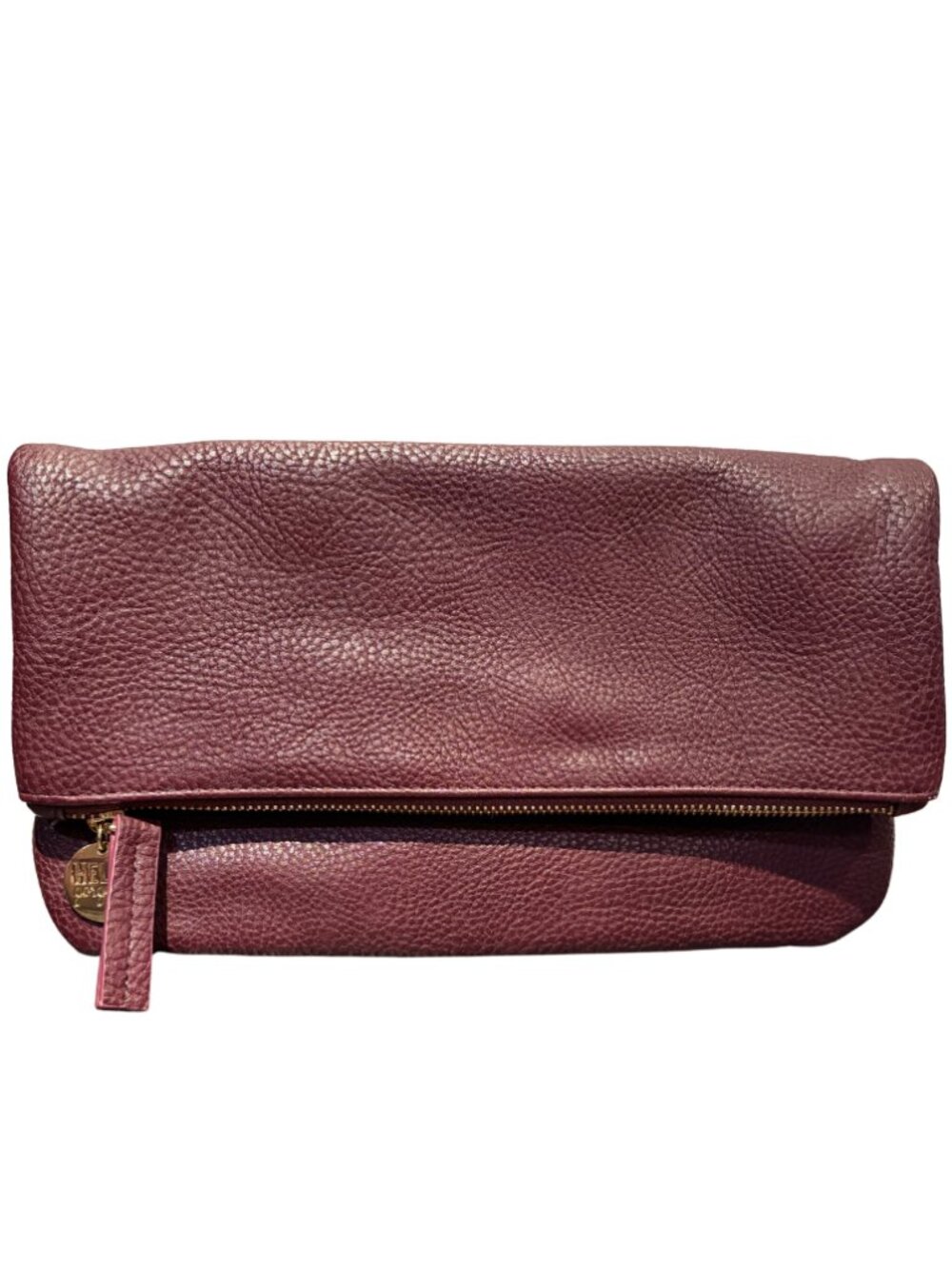 Burgundy Fold-Over Clutch